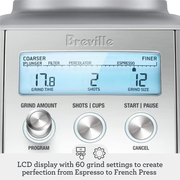 Breville the Smart Pro Electric_Food_Mill_Grinder, One Size, Brushed Stainless Steel