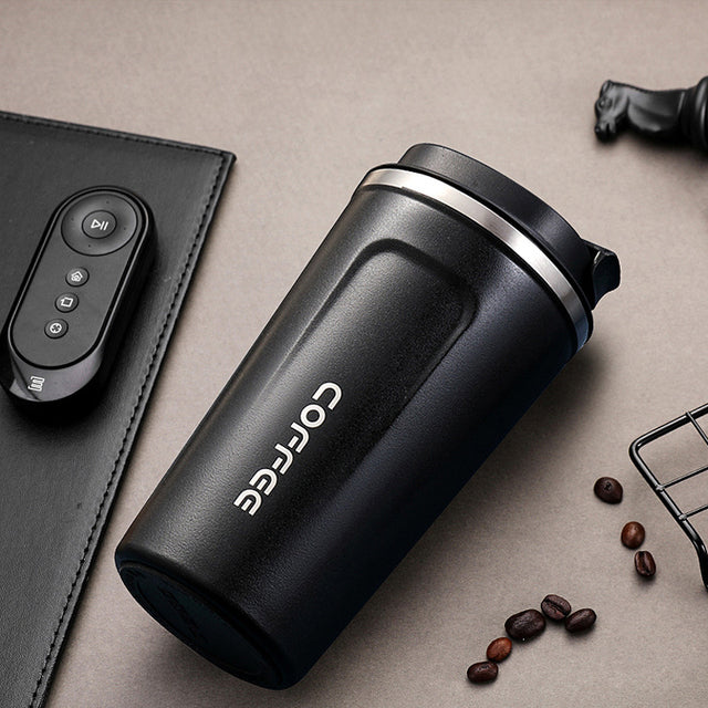 1pc 304 Stainless Steel Double Layer Vacuum Insulated 510ml Leakproof  Travel Coffee Mug For Adults